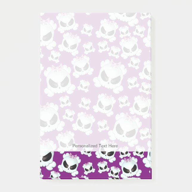 Girly Skullz Post-it Klebezettel (Vorderseite)