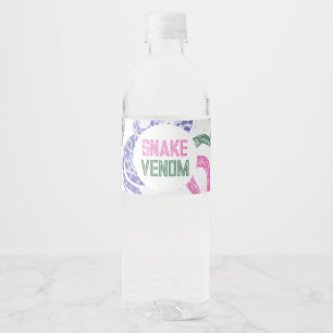 Girly Snake Water Bottle Labels Wasserflaschenetikett