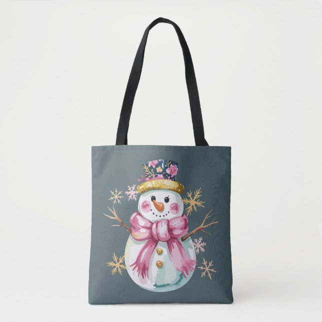 Girly Snowman Winterurlaub Weihnachten Niedlich (Vorderseite)