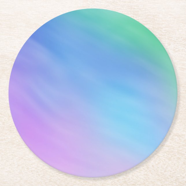Girly Soft Rainbow Colored Sky Runder Pappuntersetzer (Vorderseite)