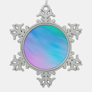 Girly Soft Rainbow Sky Schneeflocken Zinn-Ornament