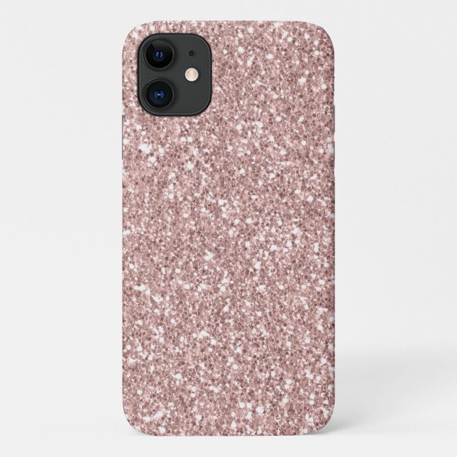 Girly Sparkle Blush Pink Glitzer Case-Mate iPhone Hülle (Rückseite)