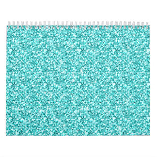 Girly, Spaß-Aqua-blauer Glitzer gedruckt Kalender
