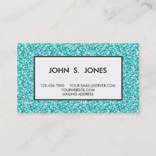 Girly, Spaß-Aqua-blauer Glitzer gedruckt Visitenkarte