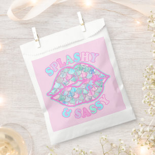 Girly Splashy & Sassy Pink Türkise Mermaid Kiss Geschenktütchen