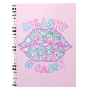 Girly Splashy & Sassy Pink Türkise Mermaid Kiss Notizblock