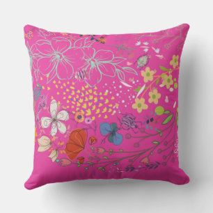 Girly Spring Floral Violet Kissen