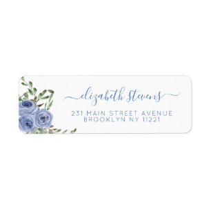 Girly staubiges blaues Watercolor-Rosen-mit