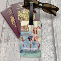 Girly Stilvolles blaues Auto Urlaub Mädchen Reisen