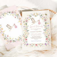 Girly Stork Wildblume Garden Girl Babydusche