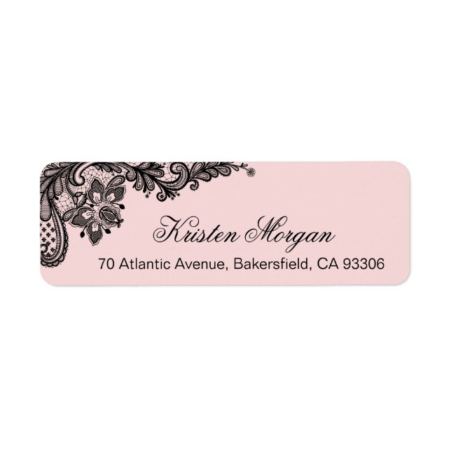 Girly Stylish Blush Light Pink mit schwarzer Spitz (Vorne)