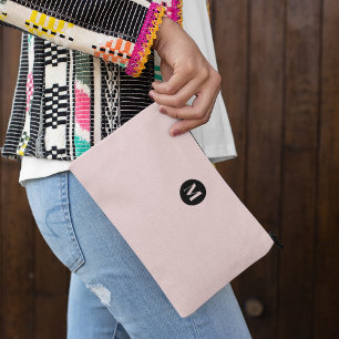 Girly Stylish Blush Pink Mit Monogramm Zubehörtasche