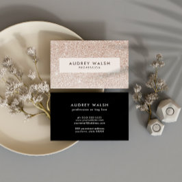 Girly Stylish Champagne Pink Glitzer Luxury Visitenkarte