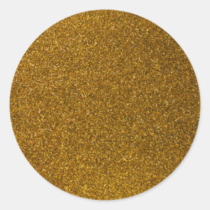 Girly Stylish Gold Glitzer Foto Print Runder Aufkleber