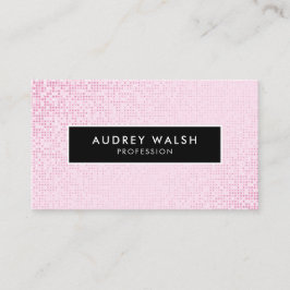Girly Stylish Imitate Pink Sequin Black Visitenkarte