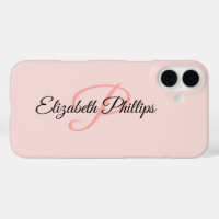 Girly Stylish Misty Rose Monogram Letter