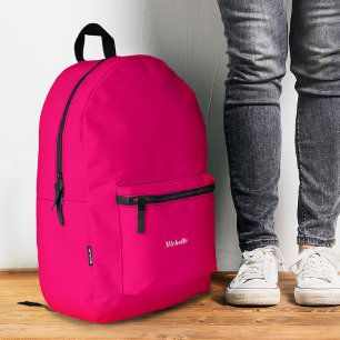 Girly Stylish Neon Hot Pink Modern to School Bedruckter Rucksack