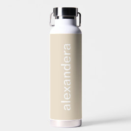 Girly Stylish Personalisiert Beige Cream Trinkflasche