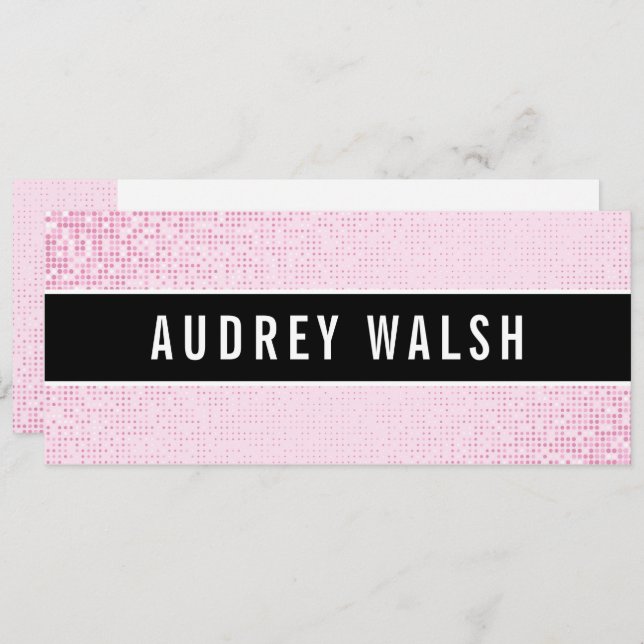 Girly Stylish Pink Sequin Black Gift Certificate Einladung (Vorne/Hinten)