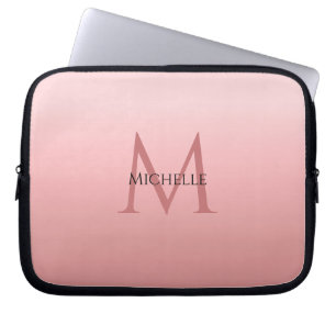 Girly Stylish Trendy Rose Gold Template Monogram Laptopschutzhülle