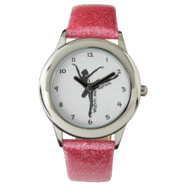 Girly Stylish WATCH ME DANCE Ballerina Silhouette Armbanduhr