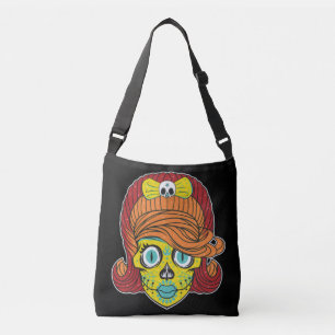 Girly Sugar Skull Illustration Art Tragetaschen Mit Langen Trägern