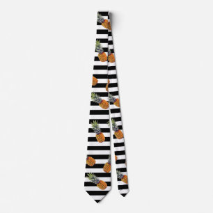 Girly Summer Pineapsegel Schwarzer Streifen Krawatte