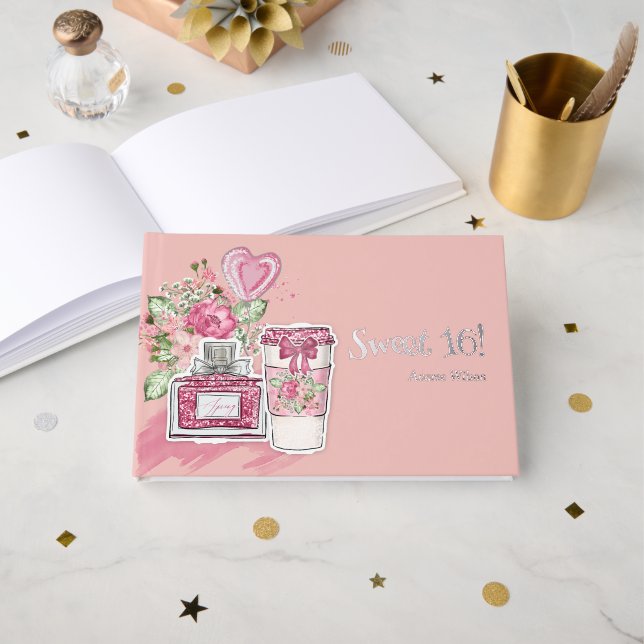 Girly Sweet 16! Gästebuch (Vorderseite Offen)