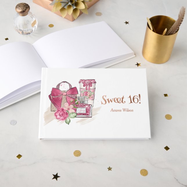 Girly Sweet 16! Gästebuch (Vorderseite Offen)