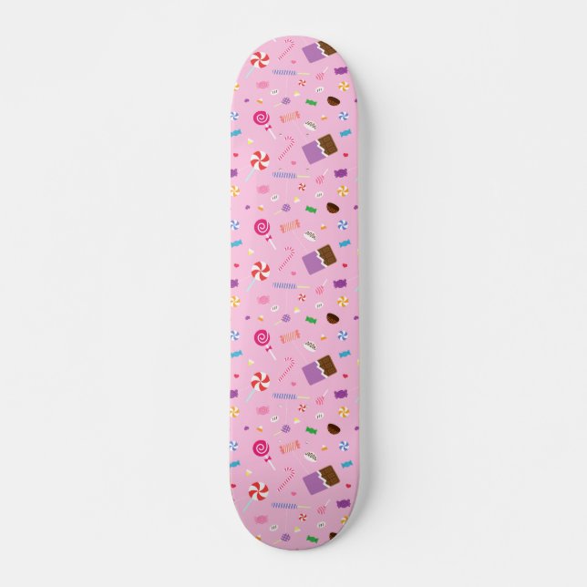 Girly Sweet Candy Muster für Mädchen Skateboard (Vorne)