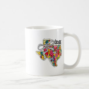 Girly Texas Staat Map Floral Coquette Bow 4. J Kaffeetasse
