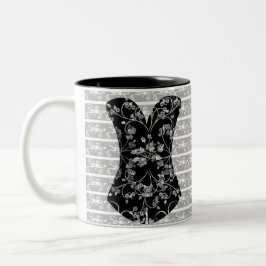 Girly Time Corset Black Lace 11 oz Zwei-Tonen-Tass Zweifarbige Tasse