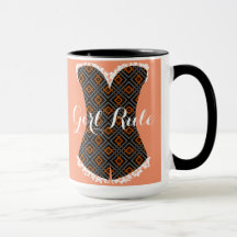 Girly Time Corset Geometric Black 15 oz Ringer Tas