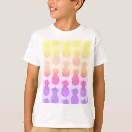 Girly Topical Rainbow Summer Pineapples Muster T-Shirt