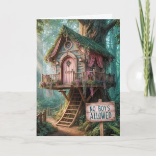 Girly Treehouse zum Geburtstag der Enkelin Karte