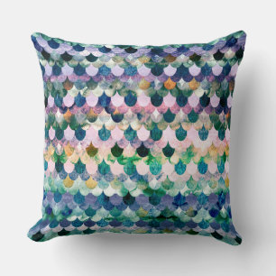 Girly Trend Blue Mermaid Fischskalen Kissen