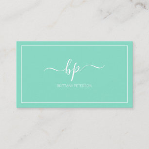 Girly Trendy Aquamarine Beruflich Business Card Visitenkarte