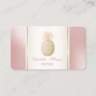 Girly Trendy Modern Gold Ananas Tropical Visitenkarte