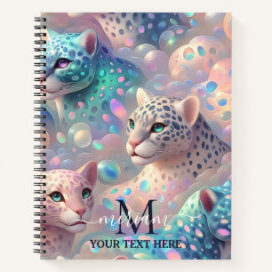 Girly Trendy Opal Leoparden Druck Monogramm Softco Notizbuch