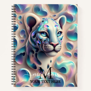 Girly Trendy Opal Leoparden Druck Monogramm Softco Notizbuch