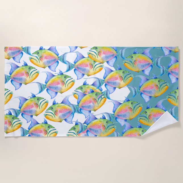 Girly Tropical Fish Lover Strandtuch (Vorderseite)