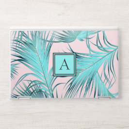 Girly Tropical Island Palm Fronds mit Monogram HP Laptop-Aufkleber