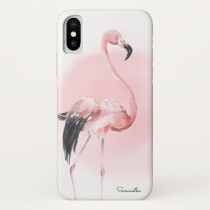 Girly Tropical Pink Flamingo mit Namen Case-Mate iPhone Hülle