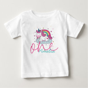 Girly Unicorn 1. Geburtstag Baby T-shirt