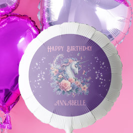 Girly Unicorn Blume Rosa Lila Girl Geburtstag Ballon