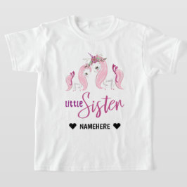 Girly Unicorn Little Sister T-Shirt