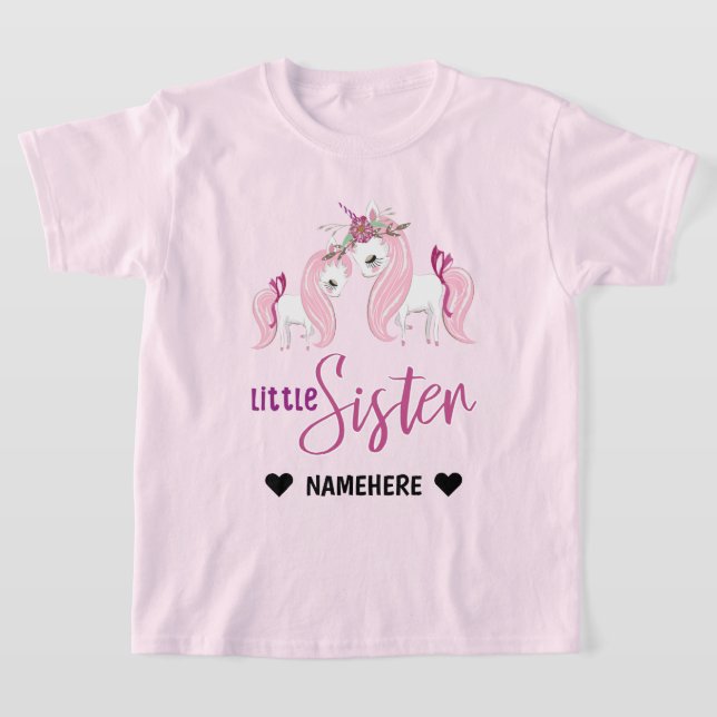 Girly Unicorn Little Sister T-Shirt (Ablage )