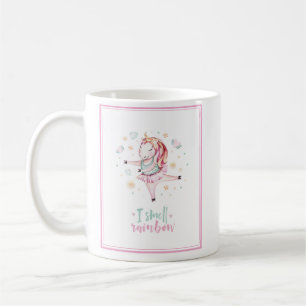 Girly Unicorn Pink Ballerina I Riecht Rainbows Kaffeetasse
