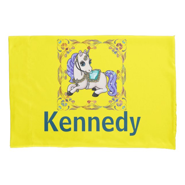 Girly Unicorn Pony Bedtime Gebet Personalisiert Kissenbezug (Vorderseite)