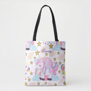 Girly Unicorn Rainbow Magischer Name Personalisier